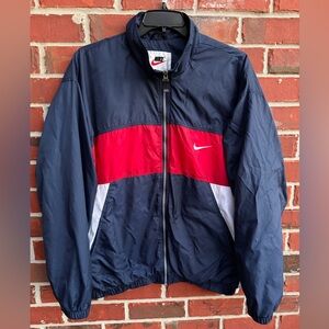 Vintage 90s Nike Spellout XXL Red White Blue Windbreaker Full Zip Jacket T1